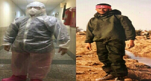مردی با دو لباس رزم متفاوت/ جنگ بیولوژیکی از جنگ سخت، سختر است!