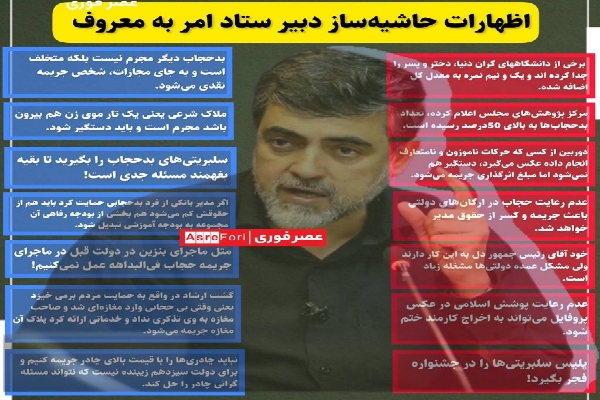 اظهارات حاشیه‌ساز دبیر ستاد امر به معروف/ دبیر ستاد امر به معروف و نهی از منکر کجاست؟